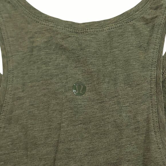 Lululemon Tank Top Womens 2 Brave Olive Love Racerback Gym Training Athletic - Picture 9 of 11